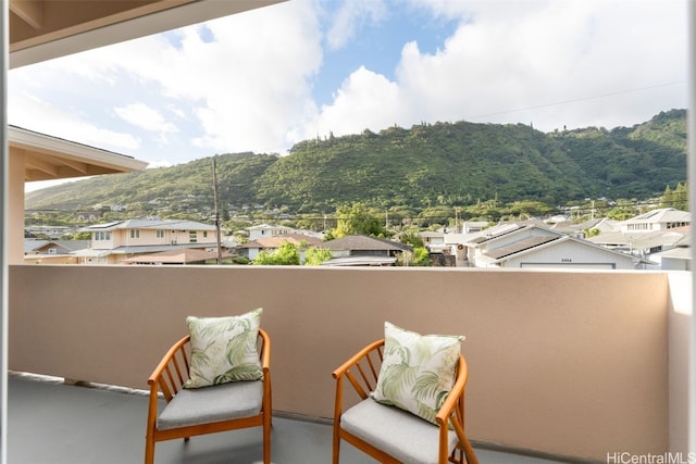 balcony with a mountain view