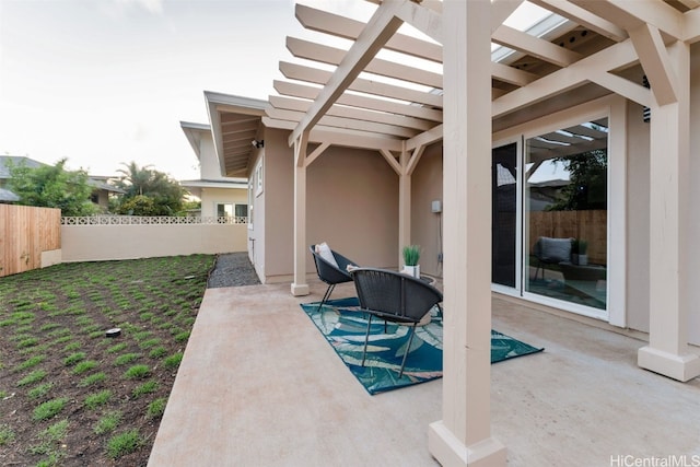 view of patio / terrace with a pergola