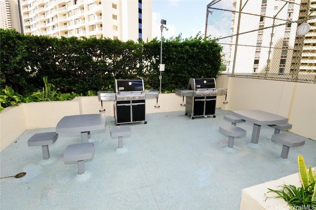 view of patio / terrace with a grill