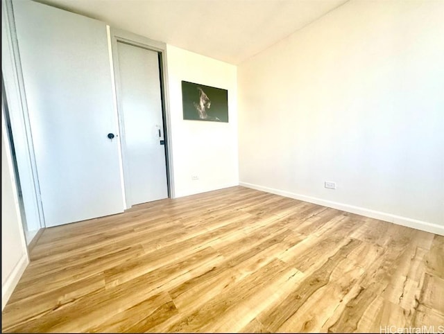 unfurnished bedroom featuring light hardwood / wood-style flooring