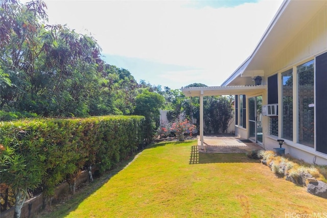 view of yard featuring cooling unit