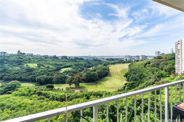 balcony featuring a view of city