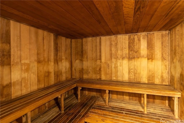 view of sauna