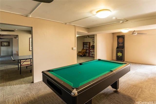 recreation room with billiards