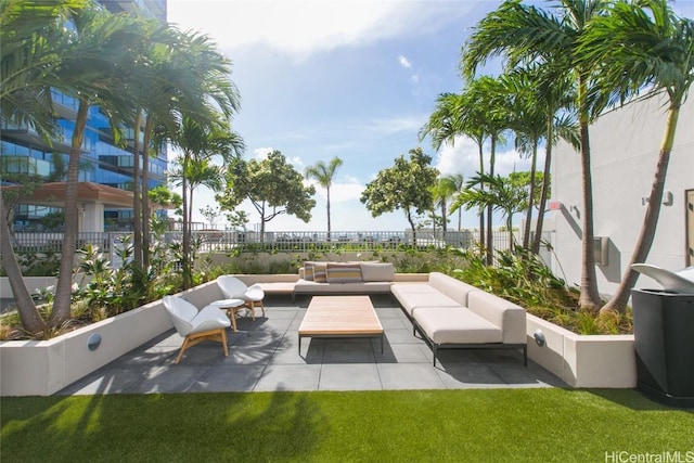 view of patio / terrace with an outdoor living space