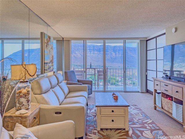 sunroom / solarium featuring a wealth of natural light and a mountain view