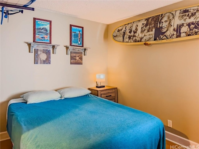 bedroom with a textured ceiling