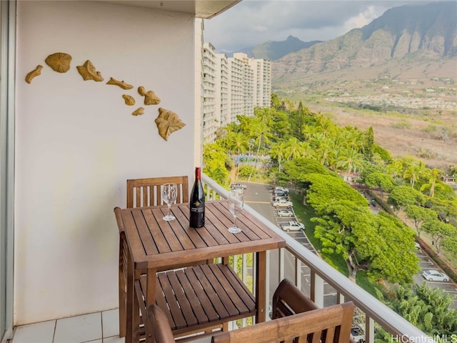 balcony with a mountain view