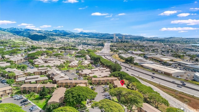 aerial view featuring a mountain view