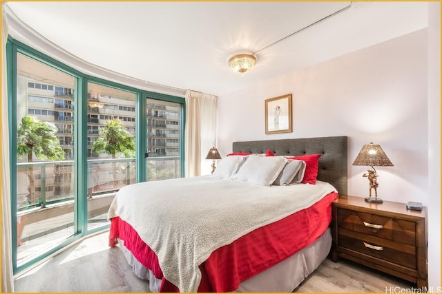 bedroom featuring light hardwood / wood-style flooring