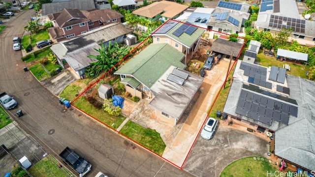 aerial view featuring a residential view