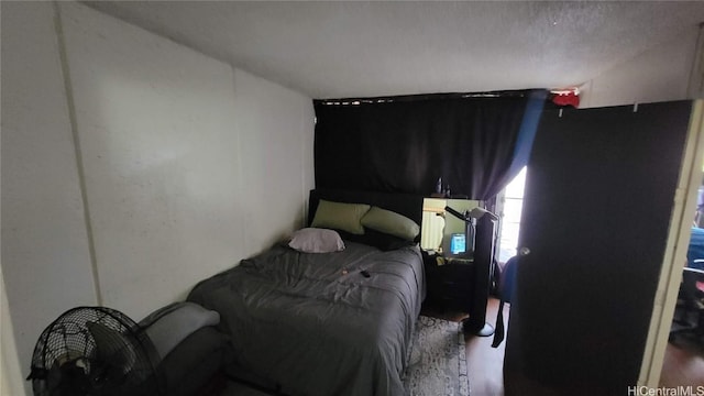 bedroom with a textured ceiling