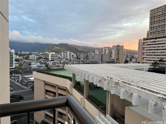 exterior space with a mountain view