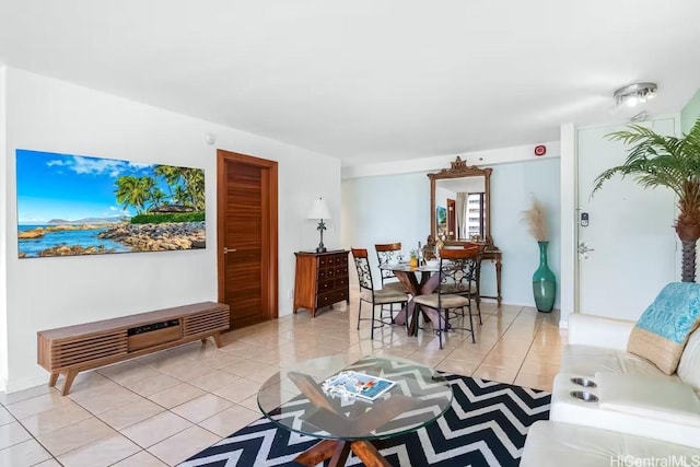 view of tiled living room