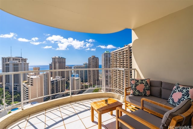 balcony with a water view