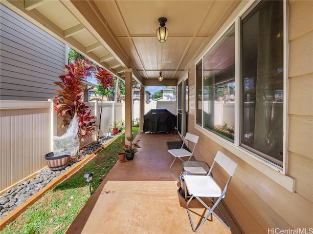 view of patio featuring grilling area