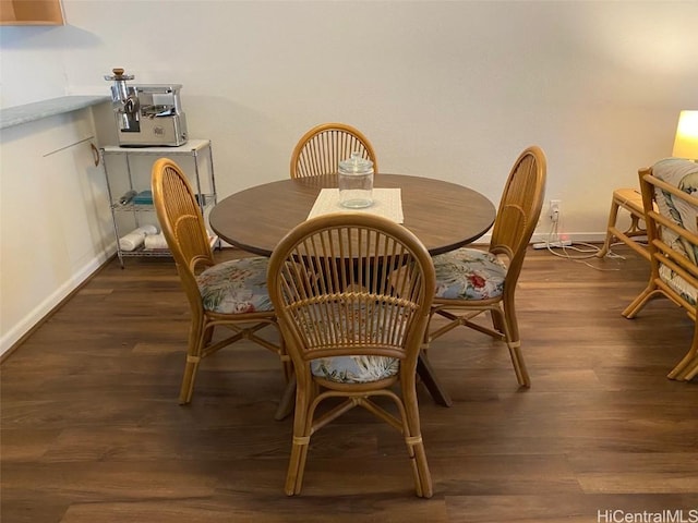 dining area featuring dark hardwood / wood-style floors