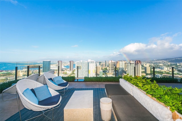 987 Queen St Unit 1401, Honolulu, HI 96814 - view of patio / terrace featuring a city view