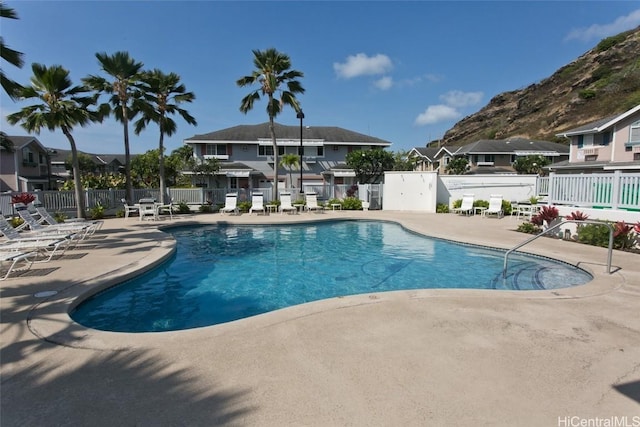 view of pool featuring a patio area