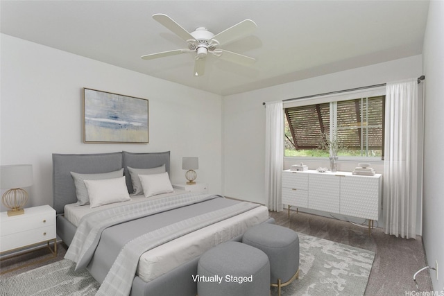 7128 Hawaii Kai Dr Unit 97, Honolulu, HI 96825 - carpeted bedroom featuring a ceiling fan