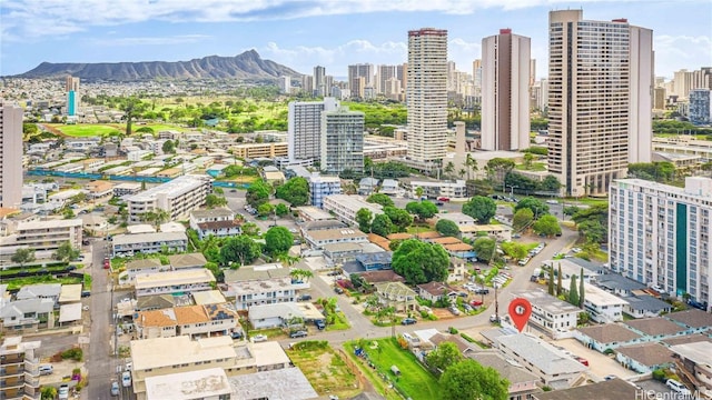 aerial view featuring a mountain view