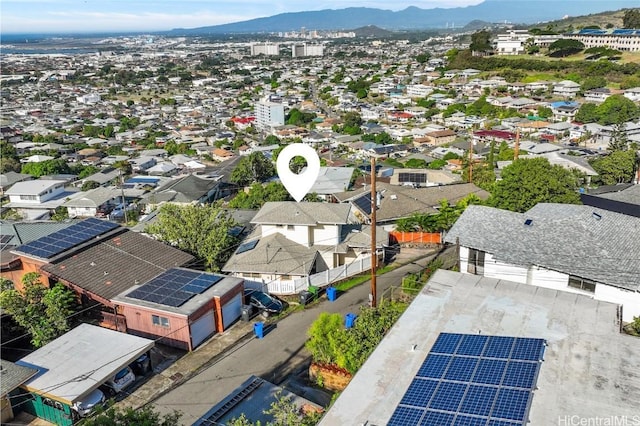 bird's eye view featuring a mountain view