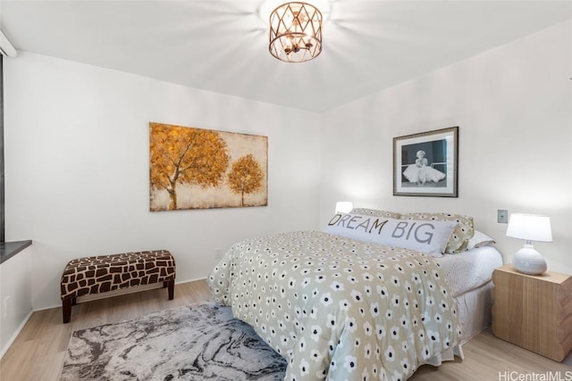 bedroom featuring light hardwood / wood-style floors