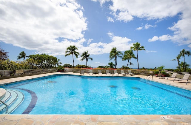 pool featuring a patio area