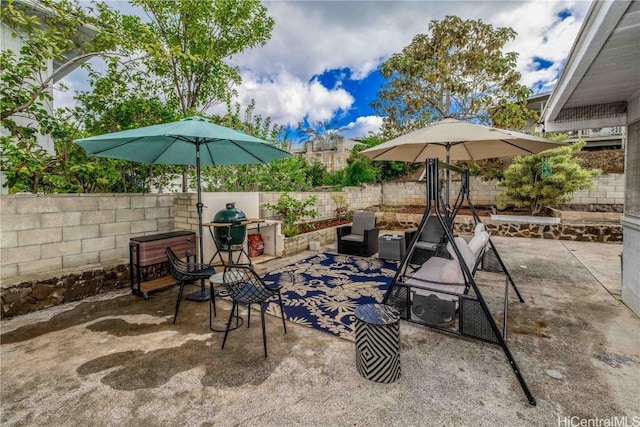 view of patio with area for grilling