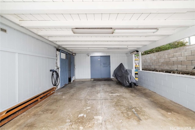 view of garage