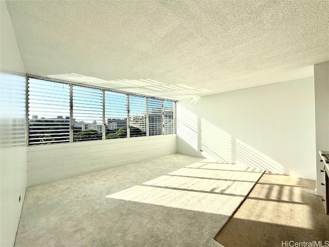 spare room with a textured ceiling