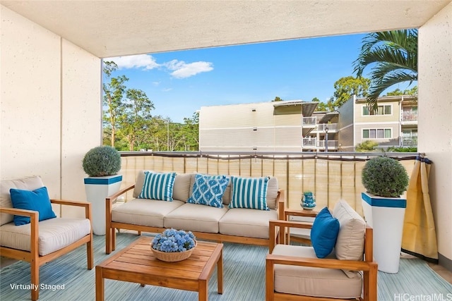 balcony featuring an outdoor hangout area