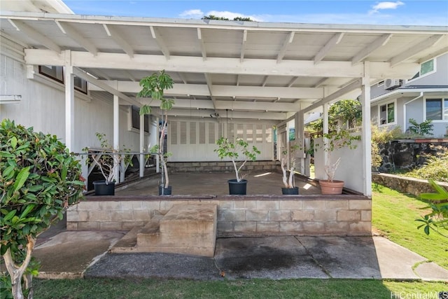 view of patio with a carport