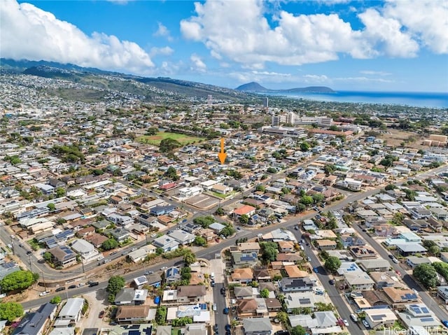 birds eye view of property featuring a mountain view