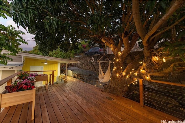 view of deck at dusk