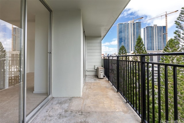 balcony with a view of city