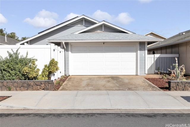 ranch-style home with a garage