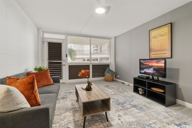 living room featuring hardwood / wood-style floors