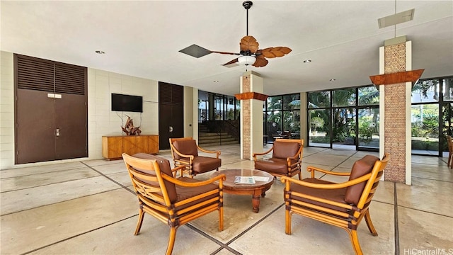 view of patio / terrace with ceiling fan