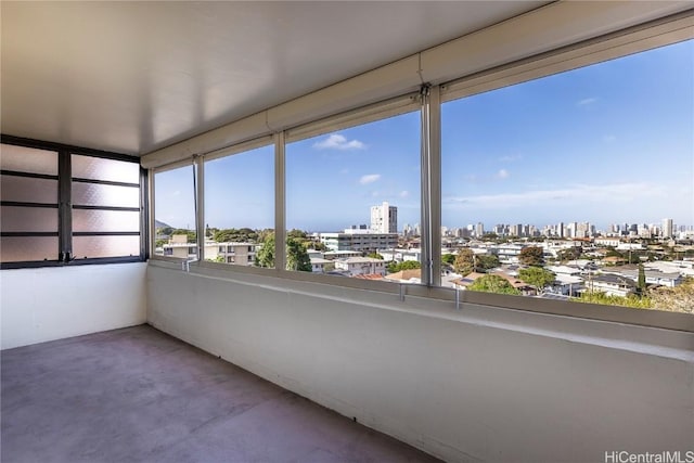 view of unfurnished sunroom