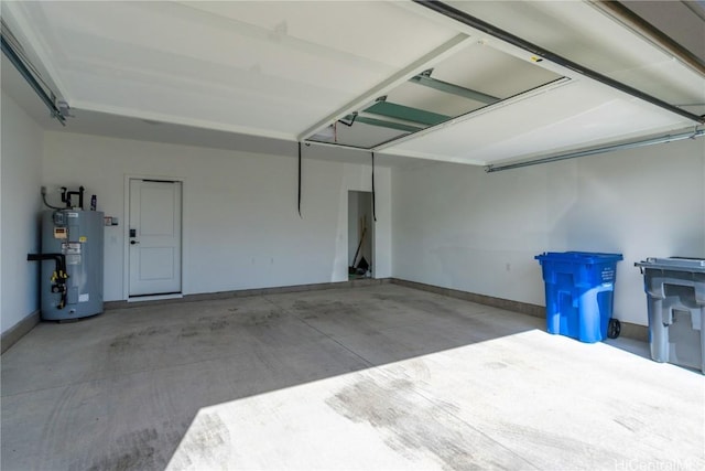 garage featuring electric water heater