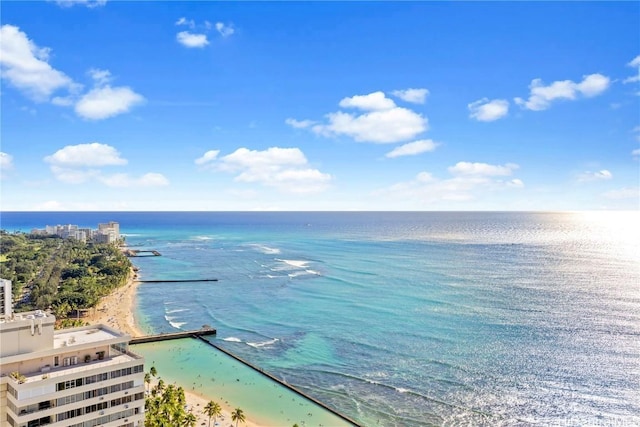 property view of water with a view of the beach