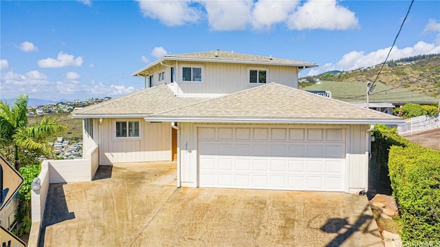 view of property with a garage