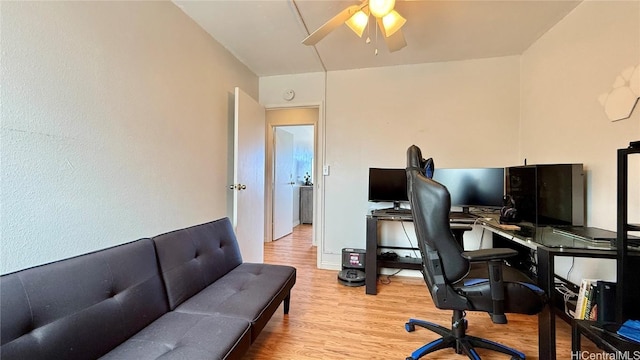 98-271 Kaonohi St Unit H2, Aiea, HI 96701 - office with ceiling fan and light hardwood / wood-style floors