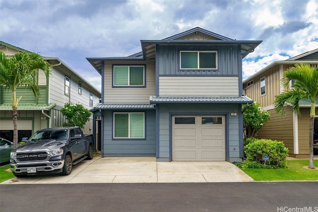 view of front facade with a garage