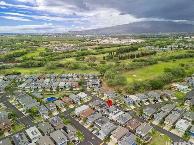 bird's eye view featuring a mountain view