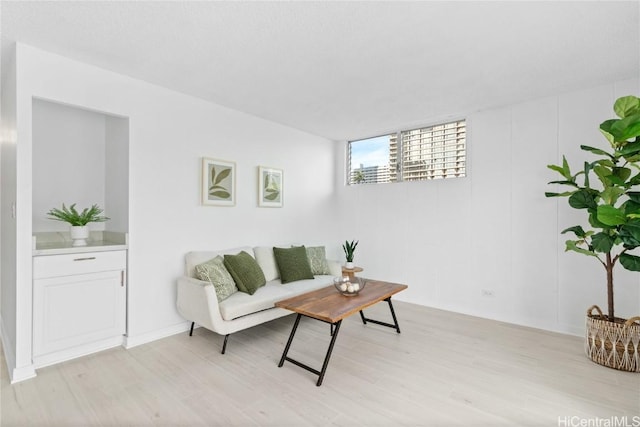 living room featuring light hardwood / wood-style flooring