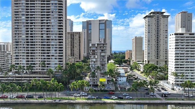 view of city featuring a water view