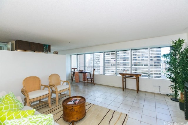 interior space with light tile patterned floors