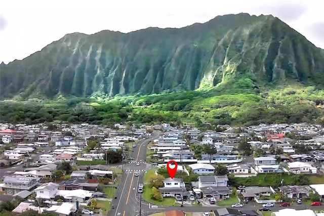 view of mountain feature with a residential view